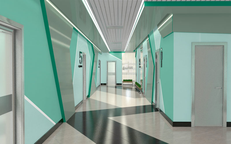 Дизайн коридора в лицее 02