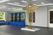 Дизайн фойе налоговой академии, г. Ирпень. Главный вход 01