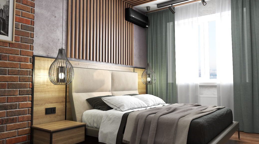 Дизайн интерьера однокомнатной квартиры в стиле Loft. Киев, ЖК "Пектораль"