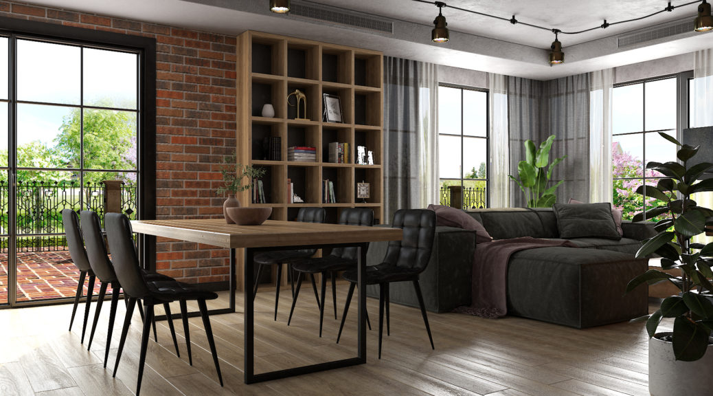 Гостиная в стиле LOFT